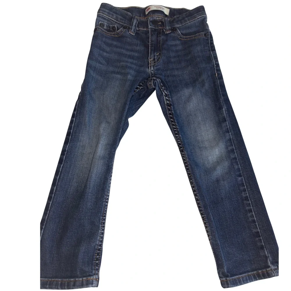 Cactus Boys Anchor Shirt & Levis 511 Slim Jeans Kids Set 4T Navy Blue Excellent